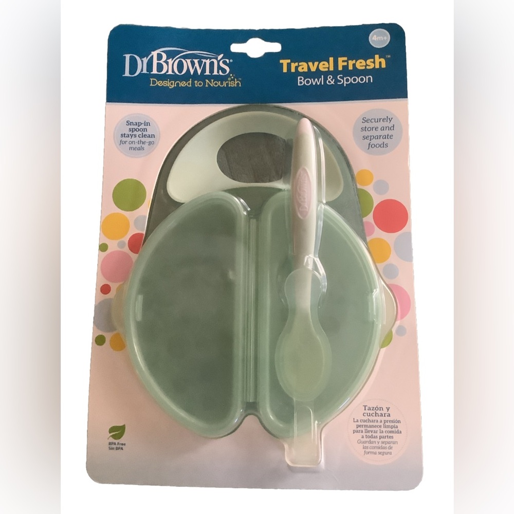 Dr Browns Travel Fresh Bowl and Spoon Baby Infant Feeding Set Travel Fresh